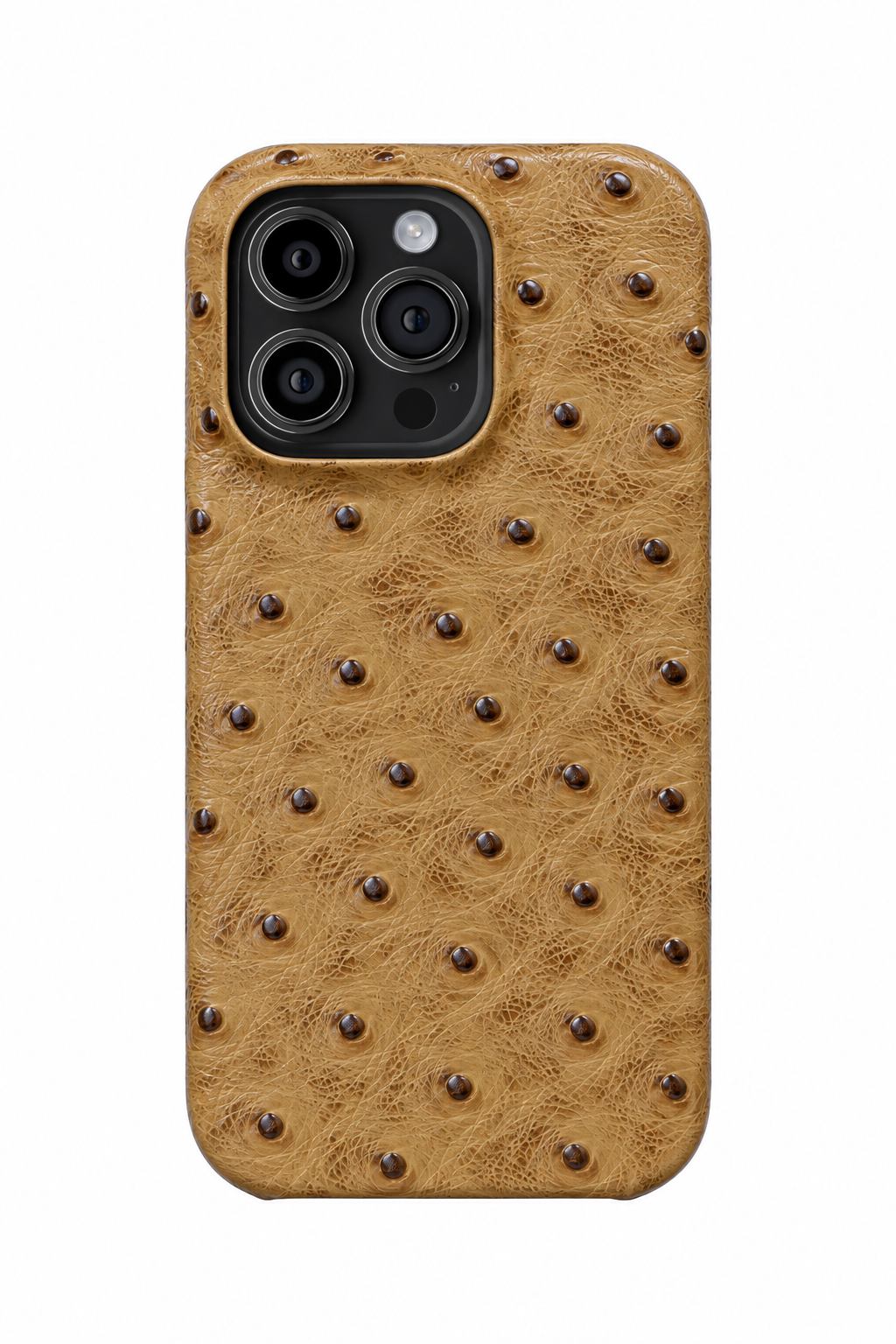 iPhone 13 Pro Max Ostrich Leather Case with MagSafe - Light Brown, rear view