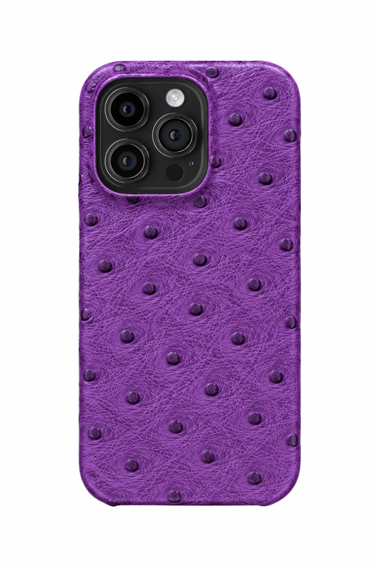 iPhone 13 Pro Max Ostrich Leather Case with MagSafe - Purple, rear view