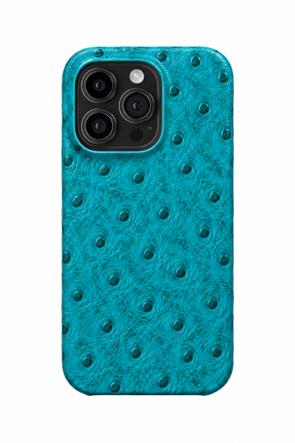 iPhone 14 Pro Ostrich Leather Case with MagSafe - Cyan