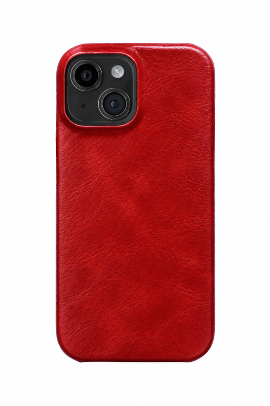 iPhone 15 Leather Case with MagSafe - Red