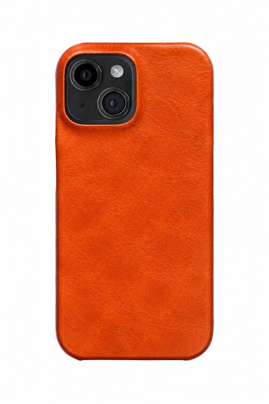 iPhone 15 Plus Leather Case with MagSafe - Orange
