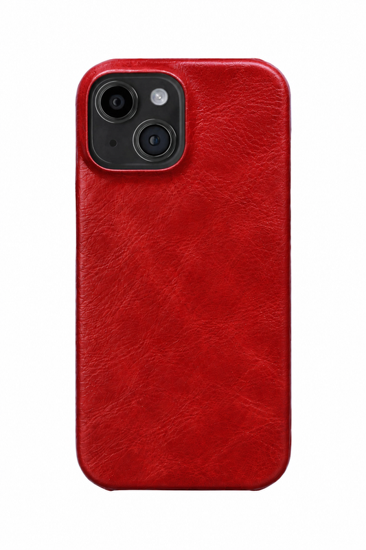 iPhone 15 Plus Leather Case with MagSafe - Red