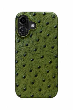 iPhone 16 Ostrich Leather Case with MagSafe - Army Green
