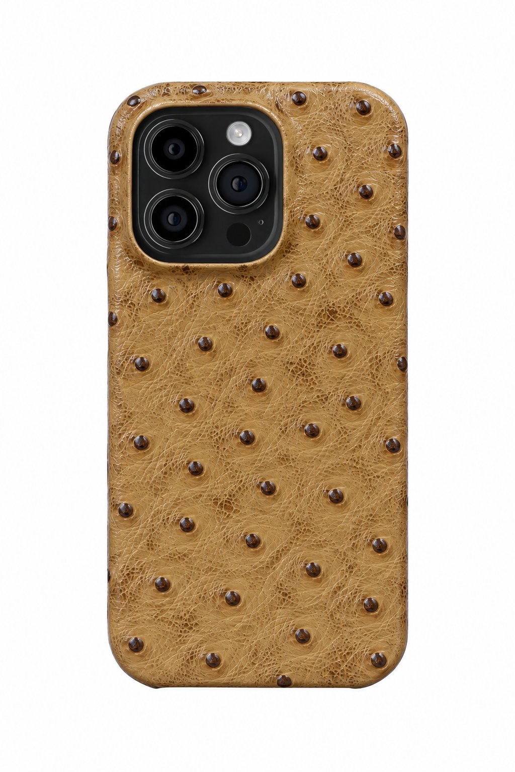 iPhone 16 Pro Max Ostrich Leather Case with MagSafe - Light Brown