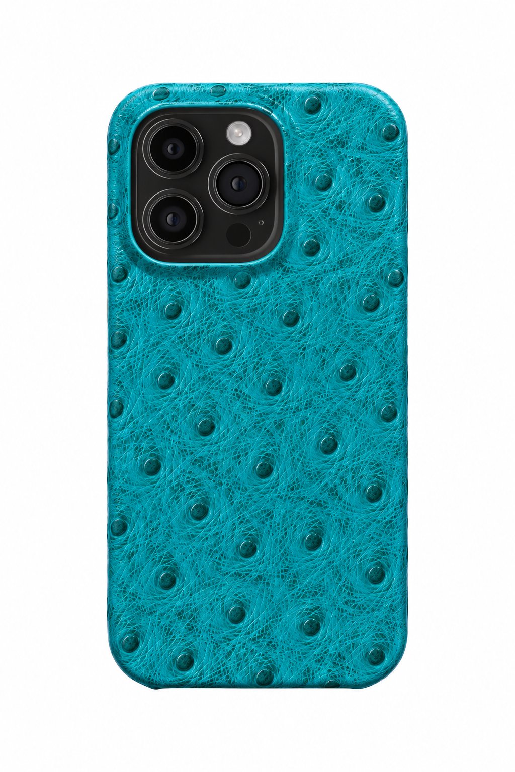 iPhone 16 Pro Ostrich Leather Case with MagSafe - Cyan