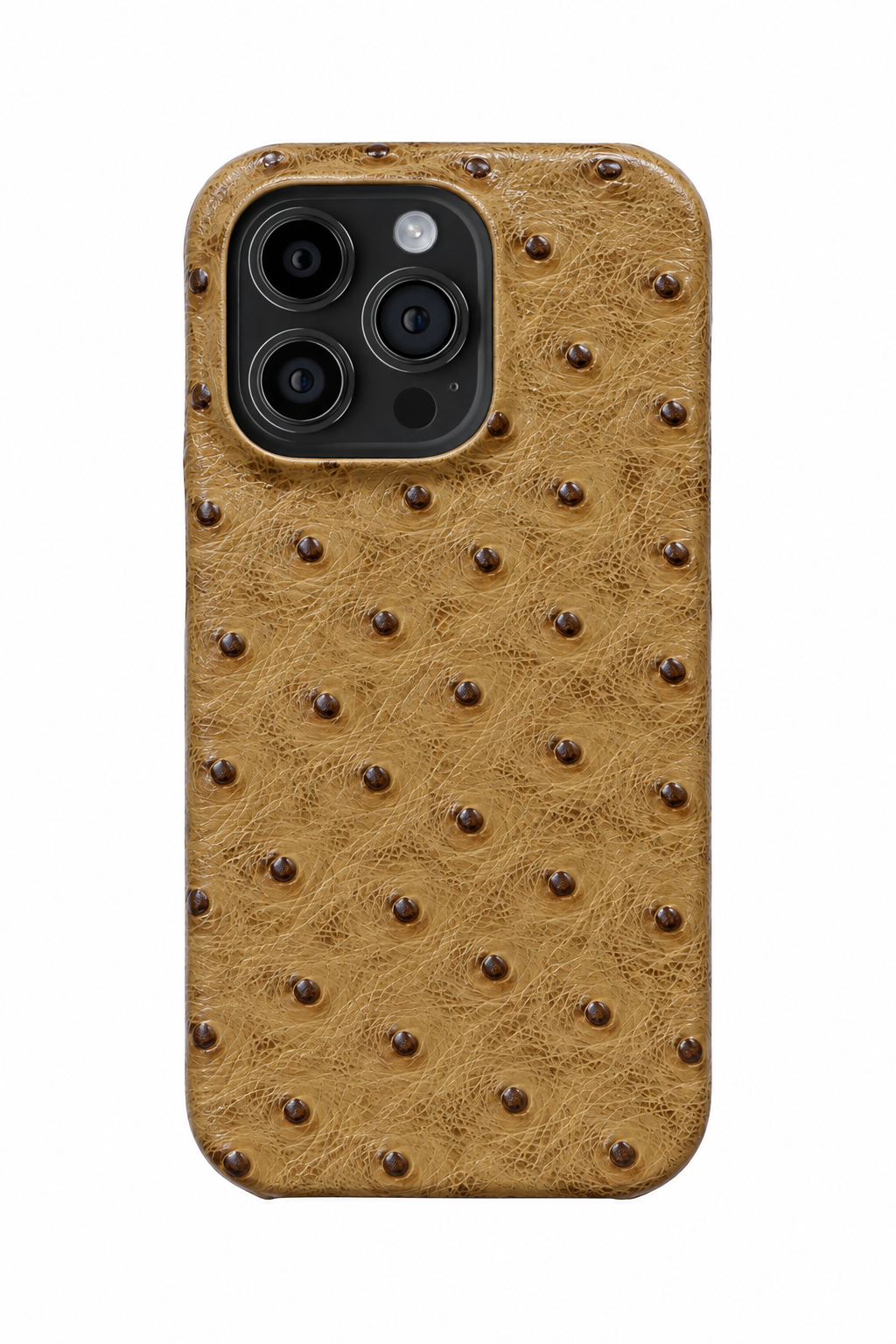 iPhone 16 Pro Ostrich Leather Case with MagSafe - Light Brown