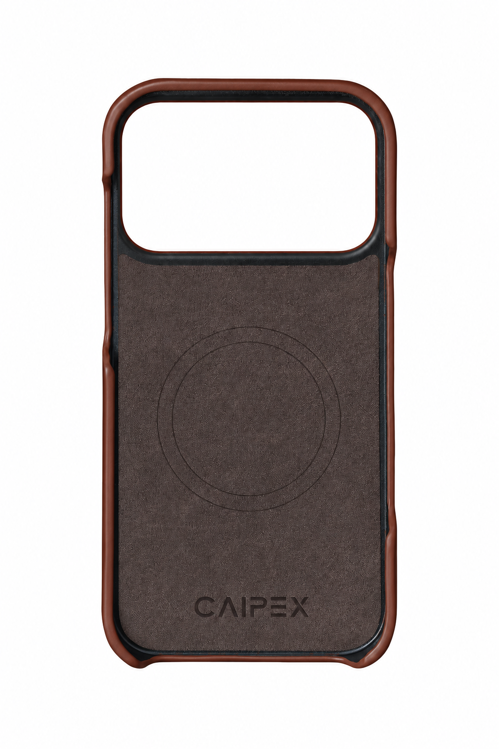 iPhone 18 Pro Max Oil Wax Leather Case - Coffee interior