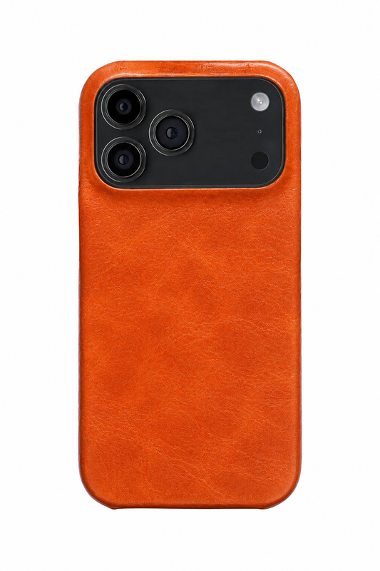 iPhone 17 Pro Oil Wax Leather Case with MagSafe - Orange