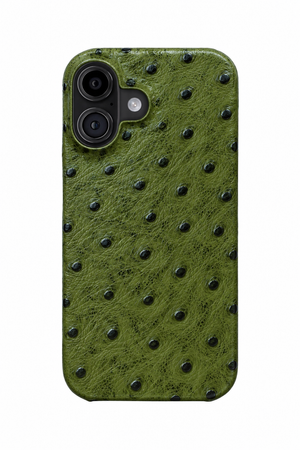 iPhone 17 Ostrich Leather Case with MagSafe - Army Green