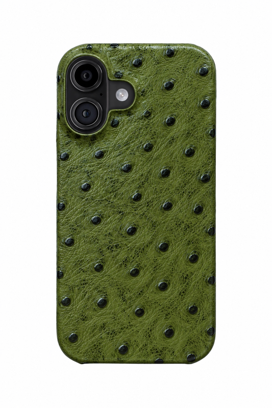 iPhone 17 Ostrich Leather Case with MagSafe - Army Green