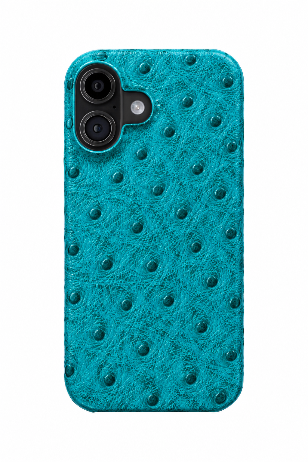 iPhone 17 Ostrich Leather Case with MagSafe - Cyan