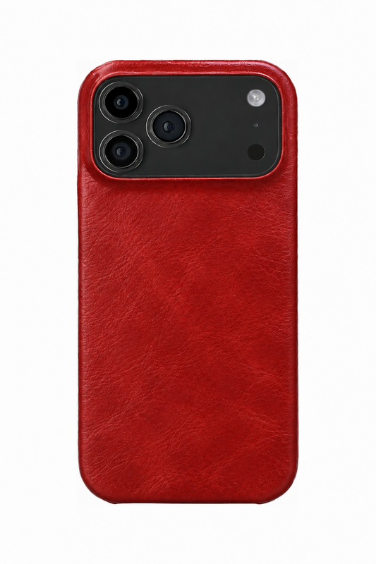 iPhone 17 Pro Max Oil Wax Leather Case with MagSafe - Red