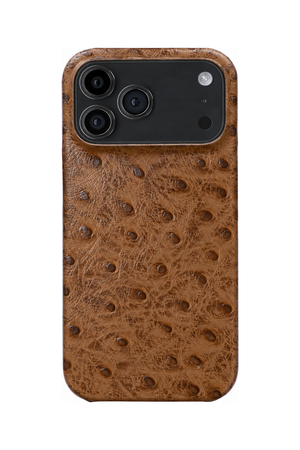 iPhone 17 Pro Max Ostrich Leather Case with MagSafe - Brown
