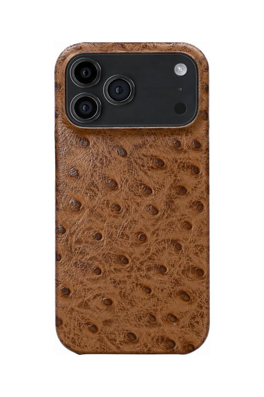 iPhone 17 Pro Max Ostrich Leather Case with MagSafe - Brown