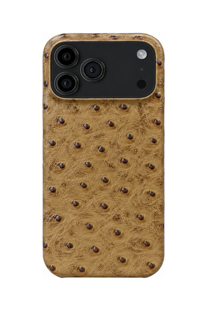 iPhone 17 Pro Max Ostrich Leather Case with MagSafe - Light Brown