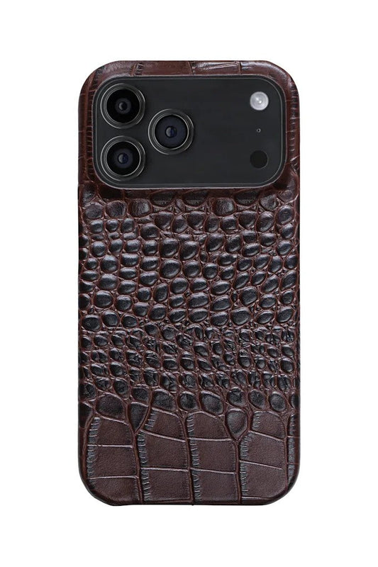 iPhone 18 Pro Crocodile Leather Case with MagSafe - Brown