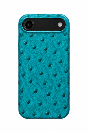 iPhone Air Ostrich Leather Case with MagSafe - Cyan