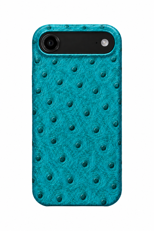 iPhone Air Ostrich Leather Case with MagSafe - Cyan