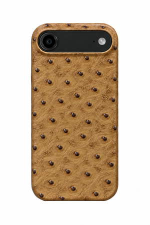 iPhone Air Ostrich Leather Case with MagSafe - Light Brown