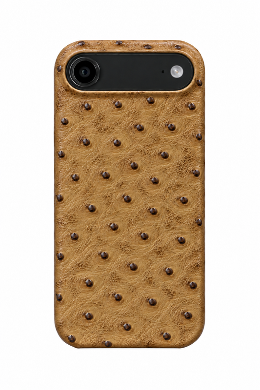 iPhone Air Ostrich Leather Case with MagSafe - Light Brown