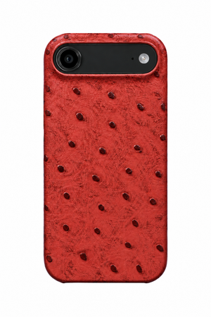 iPhone Air Ostrich Leather Case with MagSafe - Red