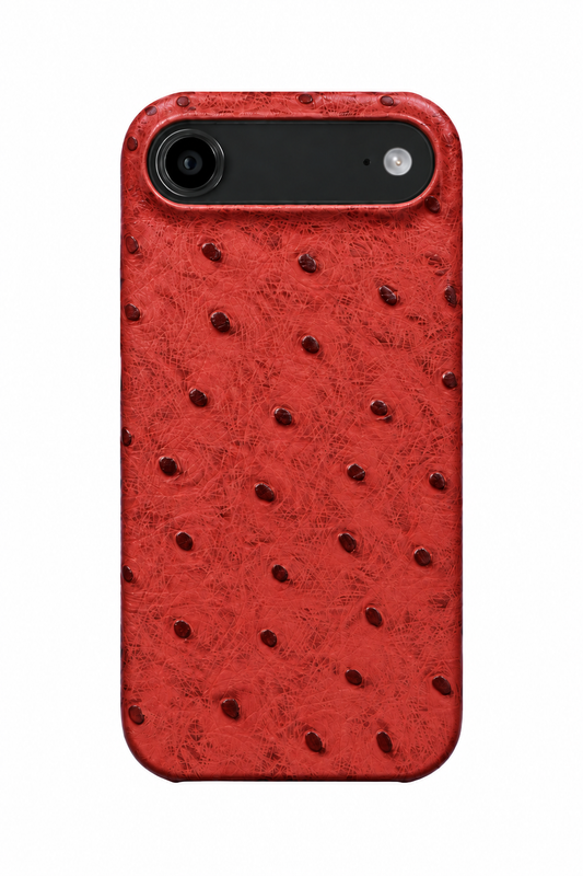 iPhone Air Ostrich Leather Case with MagSafe - Red