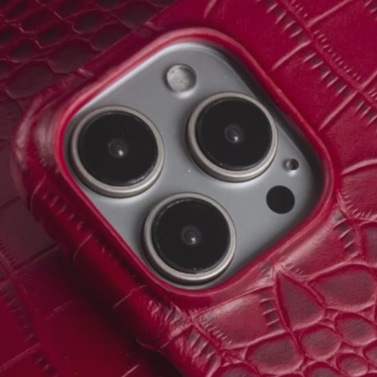 CAIPEX Crocodile Leather case video - Red