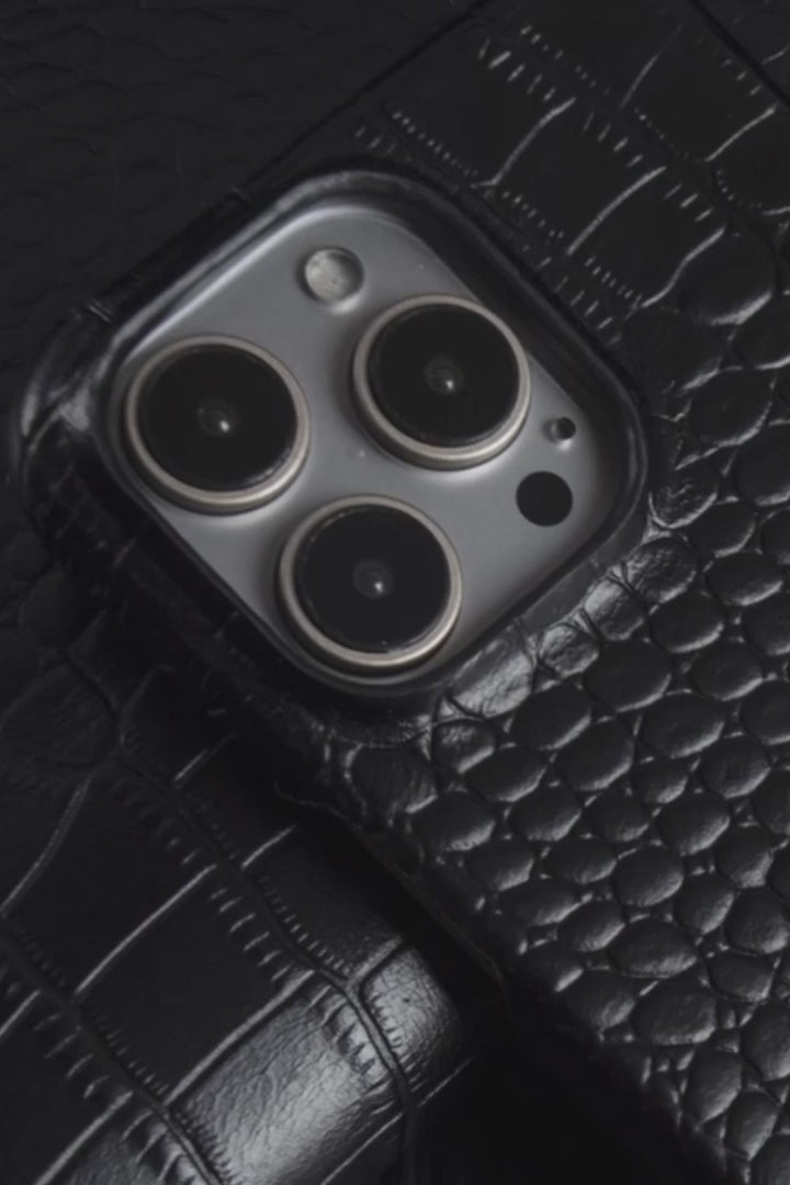 CAIPEX Crocodile Leather case video - Black