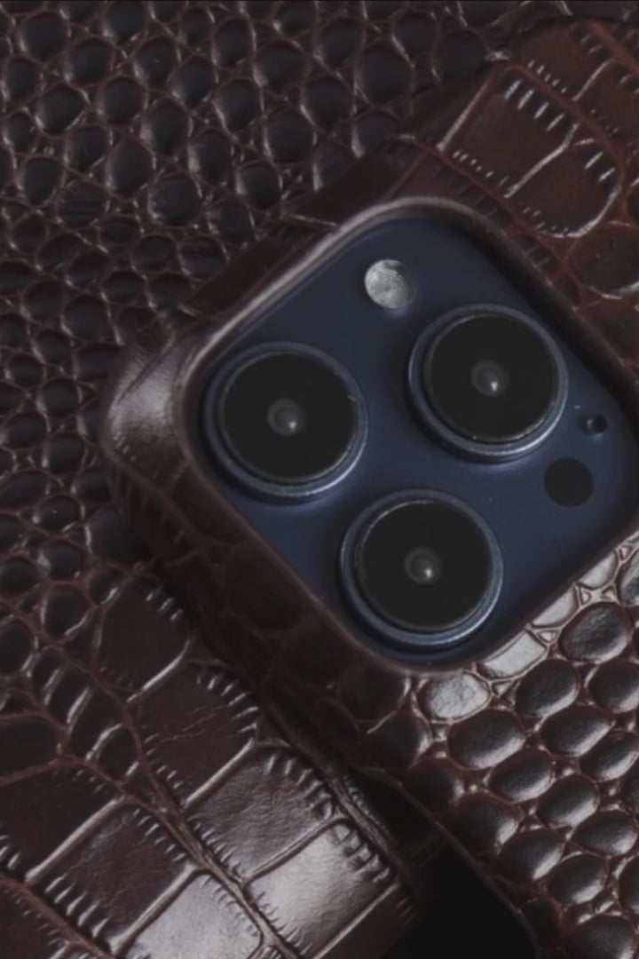 CAIPEX Crocodile Leather case video - Brown