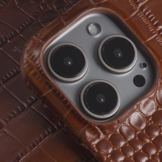 CAIPEX Crocodile Leather case video - Light Brown