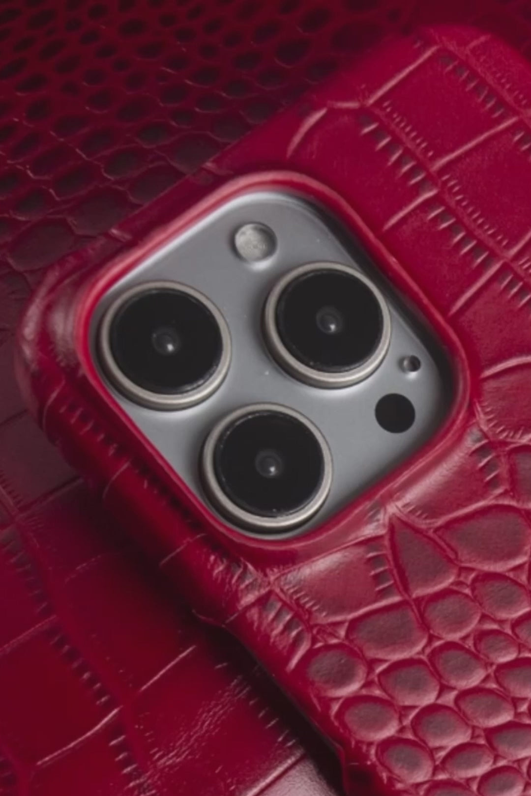 iPhone 13 Mini Crocodile Leather Case with MagSafe - Red