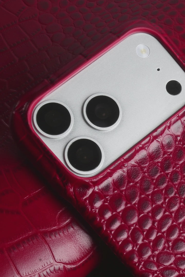 CAIPEX Crocodile Leather case video - Red
