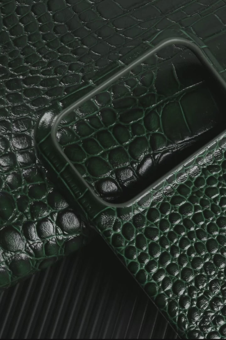CAIPEX Crocodile Leather case video - Green